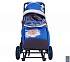 Санки-коляска Snow Galaxy City-1-1, дизайн - 2 Медведя на облаке на синем фоне, на больших надувных колёсах с сумкой и варежками  - миниатюра №2